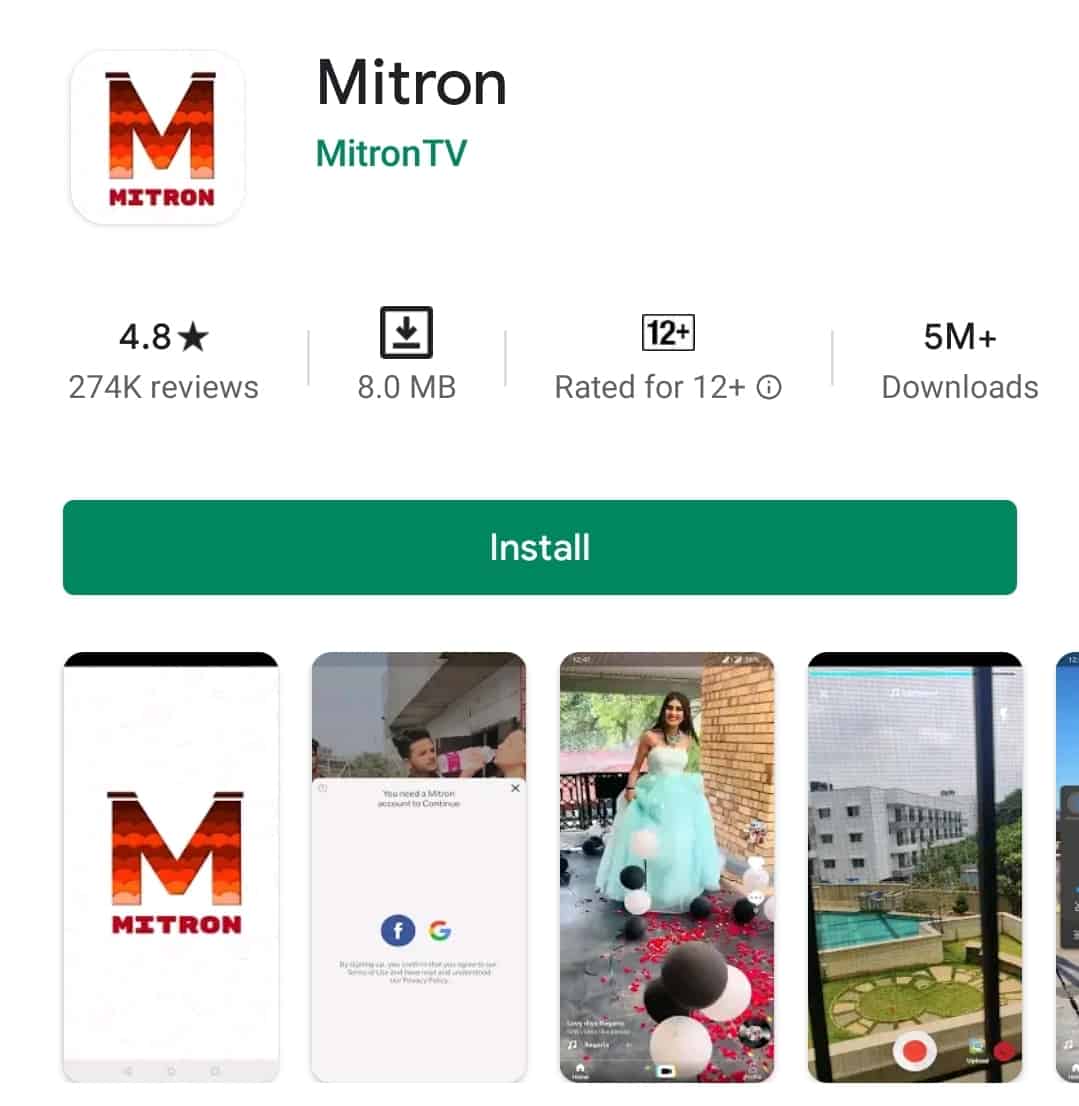 Mitron App On Google Playstore